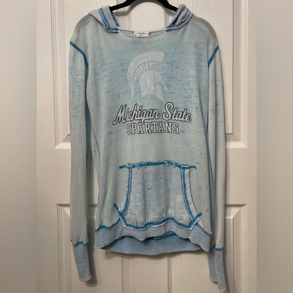 J. America Michigan State Blue Long Sleeve Hoodie Tee Shirt